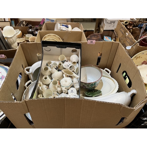 48 - Three boxes of ceramics.