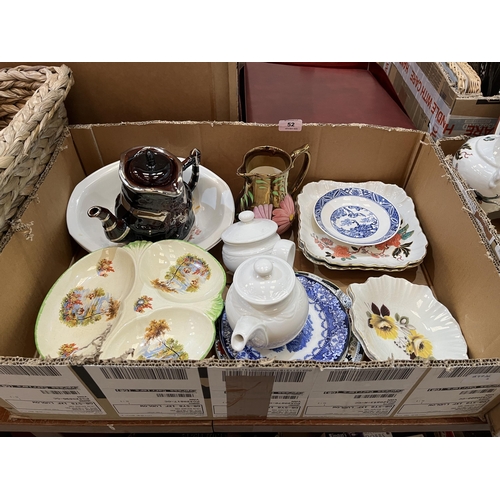 52 - Two boxes of ceramics.