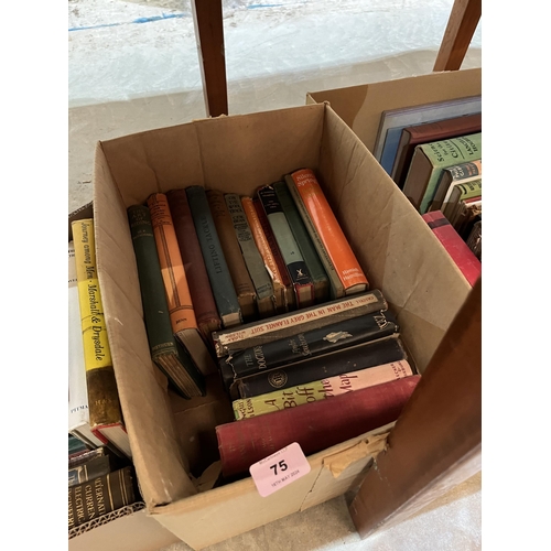 75 - Six boxes of books.