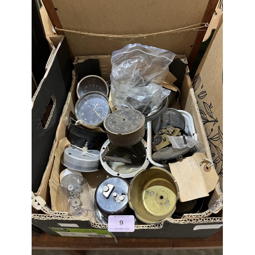 9 - A box of motorcar instruments etc.