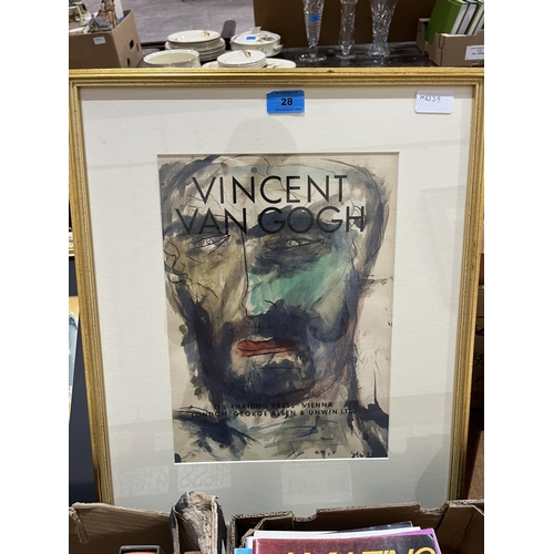 28 - A pastel study of a ginger cat, an abstract pastel portrait and an abstract pastel Vincent Van Gogh ... 