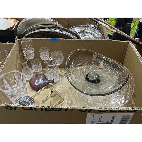 35 - Two boxes of miscellaneous glassware.