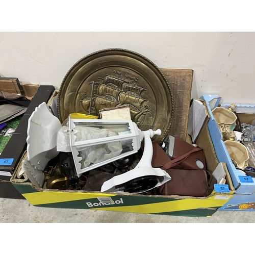 57 - Three boxes of sundries.