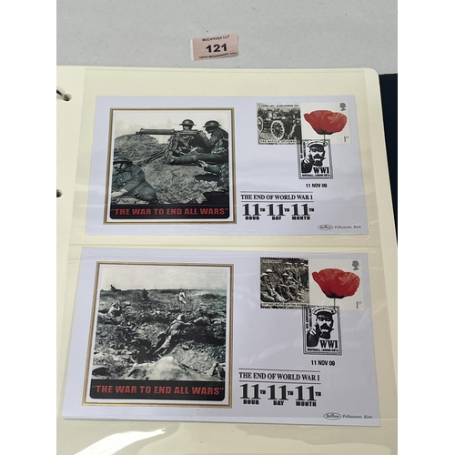 121 - An album of WW1 commemorative first day covers.