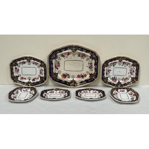 179 - A Ridgway part dinner service, painted with polychrome sprays of summer flowers and bands of gilding... 