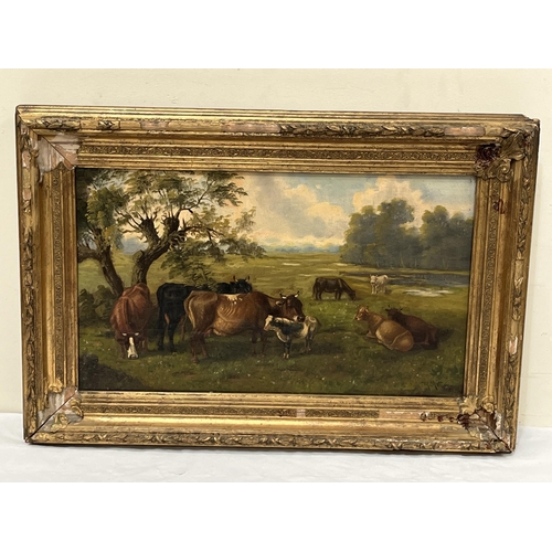 185 - R MATINO. EARLY 20TH CENTURY. Landscapes with cattle. A pair. Signed. Oil on canvas 13½