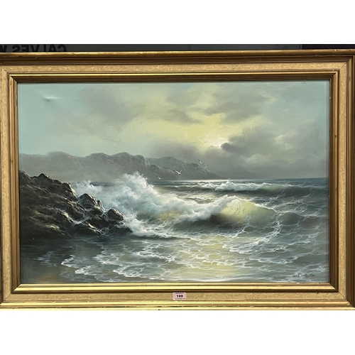 199 - JACK JAYSTON. BRITISH 20TH CENTURY. A seascape. Signed. Oil on canvas 23½