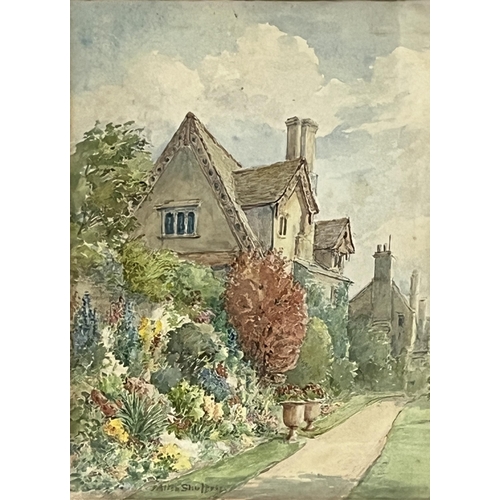 225 - JAMES ALLEN SHUFFREY. BWS. BRITISH 1858-1939. Worcester College Garden 1930. Signed. Signed again an... 