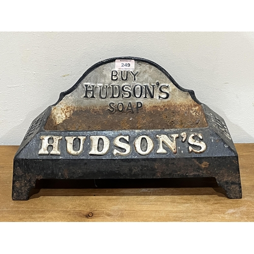 249 - A Victorian cast iron advertising dog water trough for Hudson's Soap. 16