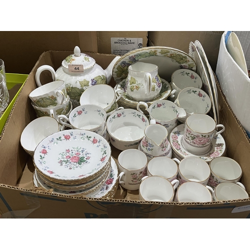 44 - A collection of Royal Worcester and Royal Stafford teaware.