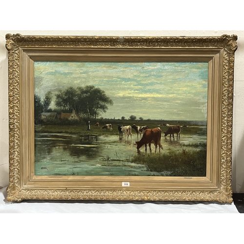 514 - WILLIAM FREDERICK HULK. BRITISH 1852-1922. Returning to the Farm. Signed. Oil on canvas 24