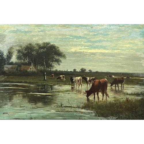 514 - WILLIAM FREDERICK HULK. BRITISH 1852-1922. Returning to the Farm. Signed. Oil on canvas 24