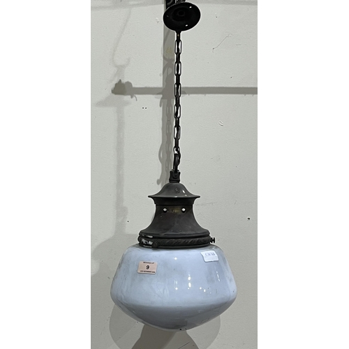 9 - An early 20th Century hanging lamp, 13