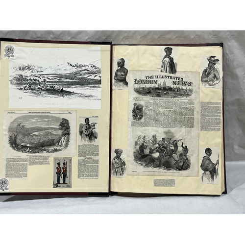 139 - A 19th Century scrap book recording conflict in the Eastern Cape, Natal, Rhodesia, Crimea and India,... 