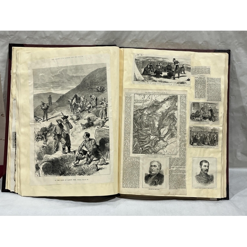 139 - A 19th Century scrap book recording conflict in the Eastern Cape, Natal, Rhodesia, Crimea and India,... 