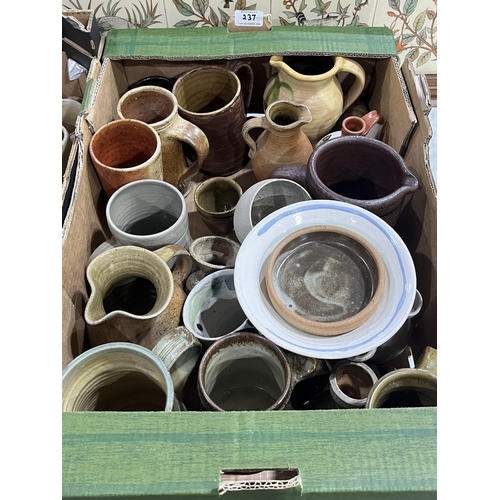 237 - Two boxes of pottery.