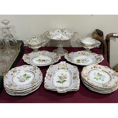 3 - A 19th Century Copeland & Garrett part dessert service of 19 pieces.