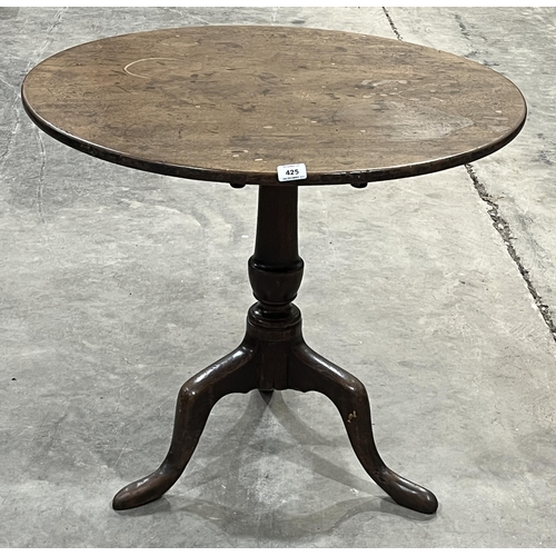 425 - A 19th Century snap-top tripod table, 32