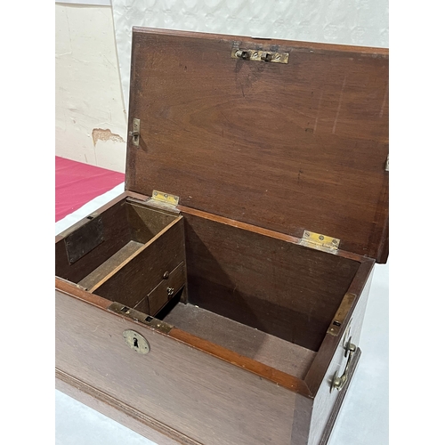 437 - A 19th Century mahogany chest, the interior with till and two drawers. 23