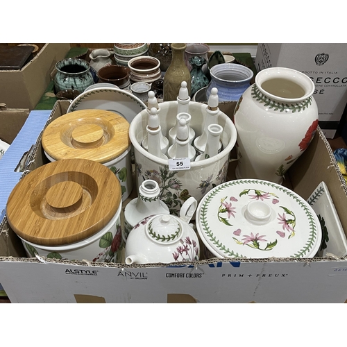 55 - Three boxes of Portmeirion ceramics.