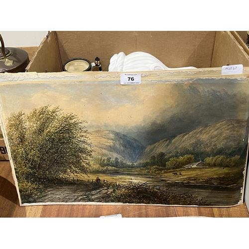 76 - A pair of unframed 19th Century watercolour drawings, 12