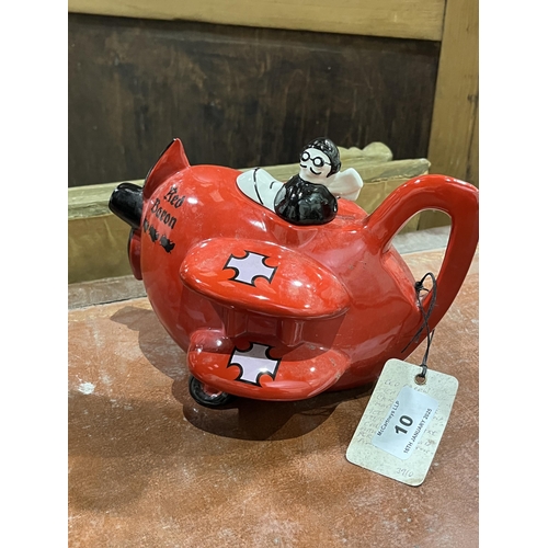 10 - A Carlton Ware Red Baron novelty teapot. 8