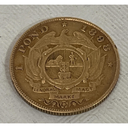 312 - Gold coin. A South African Pond 1898