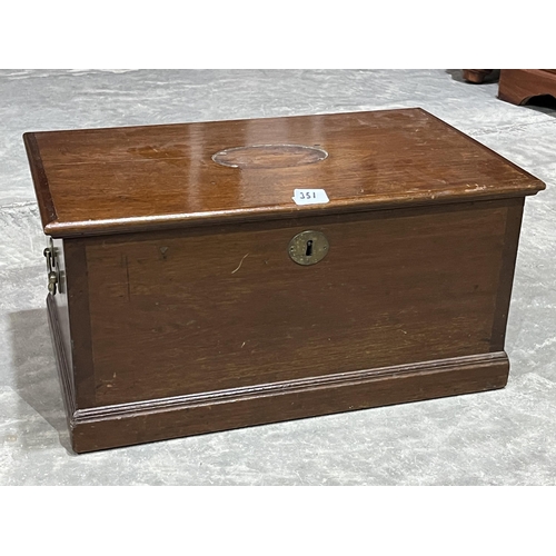 351 - A 19th Century mahogany chest, the interior with till and two drawers. 23