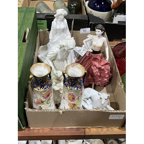 63 - Two boxes of dinnerware and decorative ceramics