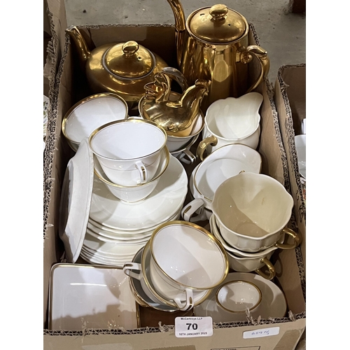 70 - Three boxes of teaware