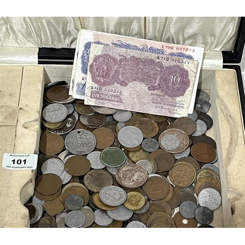 101 - A collection of coins and banknotes