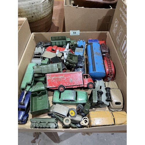 59 - Two boxes of playworn Dinky toys