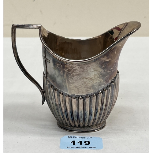 119 - A Victorian silver half-gadrooned cream jug. Sheffield 1900. 4