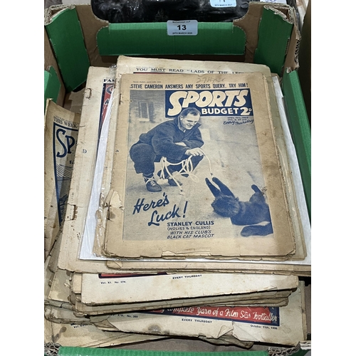 13 - A box of 30 Sports Budget comics from late 1920s and 30s