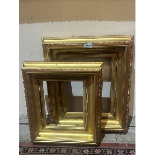 166 - Two gilt frames. Apertures 10