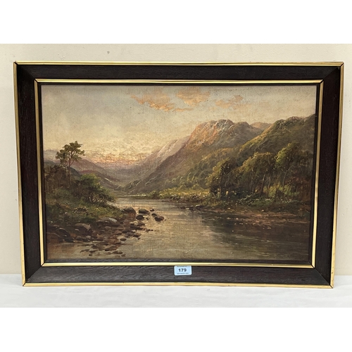 179 - L. RICHARDS. BRITISH 20TH CENTURY A Highland river landscape. Signed. Oil on canvas. 16