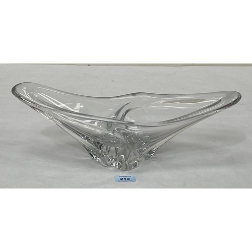 212 - A Daum glass centrepiece bowl of elongated free form. c.1960. 16½