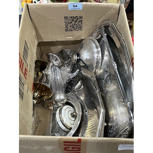 54 - A box of plated ware