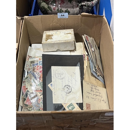 64 - Two boxes of stamps and covers