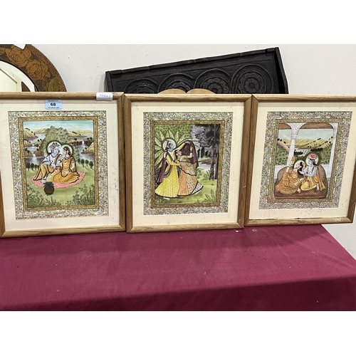 68 - Three framed Indian pictures