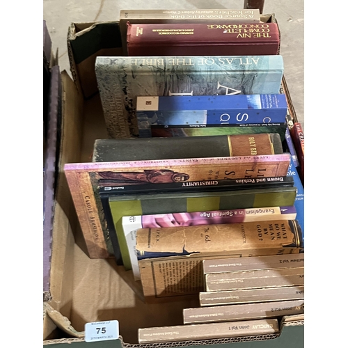 75 - Two boxes of books, Theology