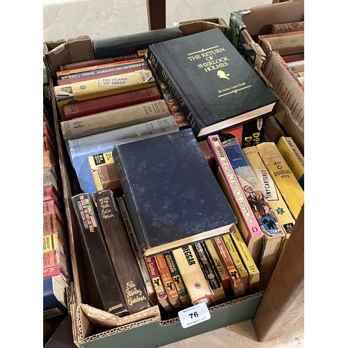 76 - Two boxes of adventure and crime books