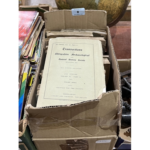 8 - A box of Shropshire Archaeological journals