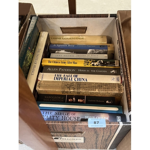 87 - Seven boxes of books