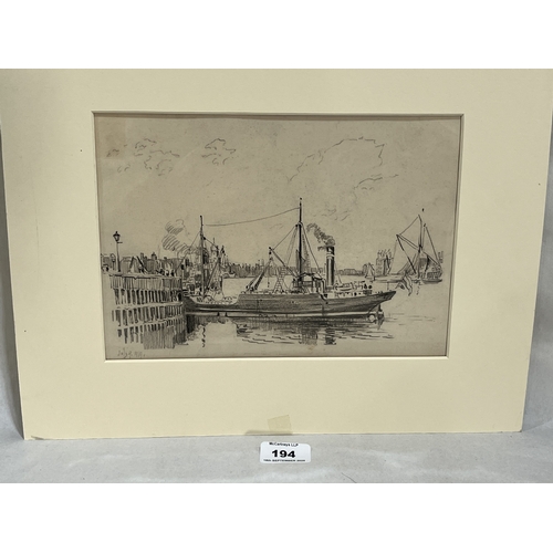 Four mounted drawings. 6½in x 10in and larger
