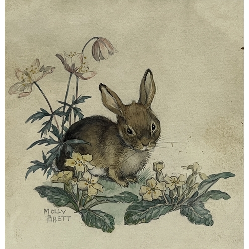 MOLLY BRETT. BRITISH 1902-1990 Rabbit and spring flowers. Signed ...