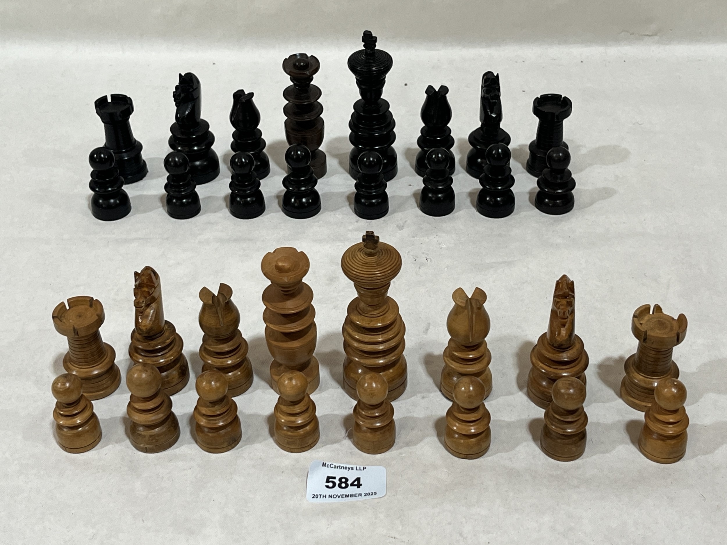 Chess set complete 'St George' style early 19th century Georgian ...