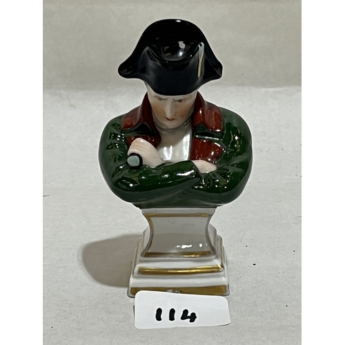 114 - A Naples porcelain bust of Napoleon. 4½in high