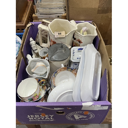 66 - Two boxes of ceramics