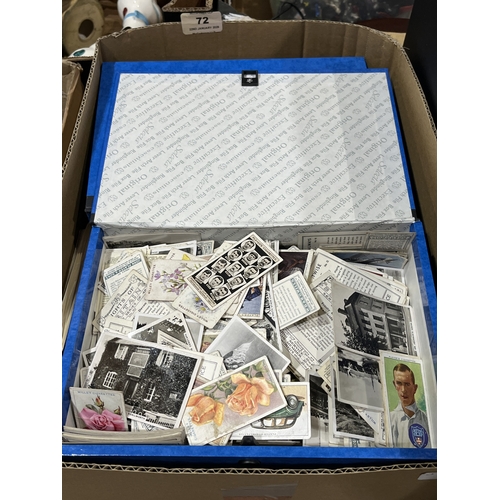 72 - A collection of cigarette cards and accessories